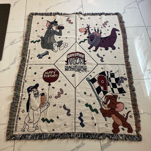 * RARE * Wizard of Oz & Nascar‎ x Cartoon Network woven blanket - Picture 4 of 4